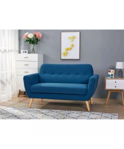 Cosma Divano 2 Posti Burton Blu in Tessuto 147x79x86 cm Moderno