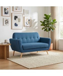 Cosma Divano 2 Posti Burton Blu in Tessuto 147x79x86 cm Moderno