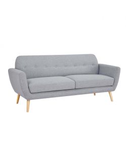 Cosma Divano 3 Posti Burton Grigio Chiaro in Tessuto 193x79x86 cm