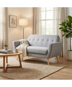Cosma Divano 3 Posti Burton Grigio Chiaro in Tessuto 193x79x86 cm