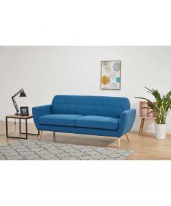 Cosma Divano 3 Posti Burton Blu 193x79x86 cm Tessuto Moderno Soggiorno