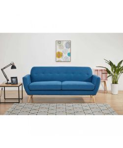 Cosma Divano 3 Posti Burton Blu 193x79x86 cm Tessuto Moderno Soggiorno