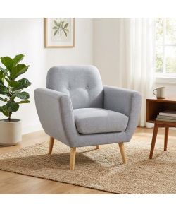 Cosma Poltrona Burton Grigio Chiaro in Tessuto 84x79x86 cm Moderna