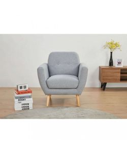 Cosma Poltrona Burton Grigio Chiaro in Tessuto 84x79x86 cm Moderna
