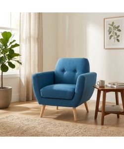 Cosma Poltrona Burton Blu in Tessuto 84x79x86 cm con Braccioli