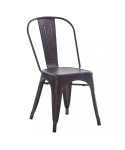 Cosma Sedia impilabile in acciaio nero stile industriale 53x45x85 cm