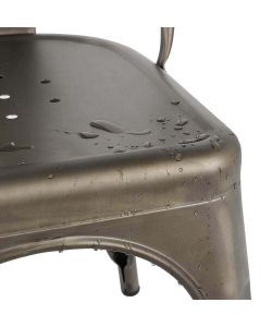 Cosma Sedia impilabile in acciaio nero stile industriale 53x45x85 cm