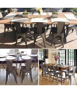 Cosma Sedia impilabile in acciaio nero stile industriale 53x45x85 cm