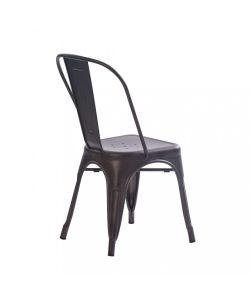 Cosma Sedia impilabile in acciaio nero stile industriale 53x45x85 cm