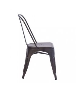 Cosma Sedia impilabile in acciaio nero stile industriale 53x45x85 cm