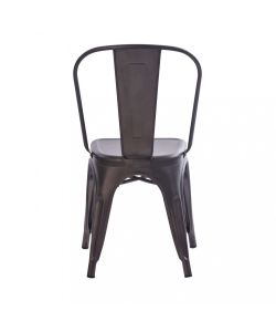 Cosma Sedia impilabile in acciaio nero stile industriale 53x45x85 cm