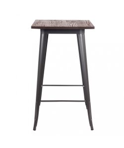 Cosma Tavolino Alto Pordoi 60x60 cm Antracite Legno e Acciaio Fisso