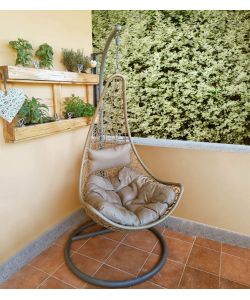 Cosma Dondolo da Giardino Ponza Marrone 95x195h Struttura in Metallo