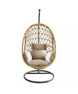 Cosma Dondolo Capraia Metallo Tortora Opaco con Seduta Wicker Naturale