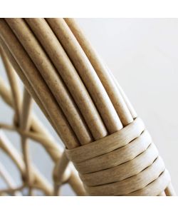 Cosma Dondolo Capraia Metallo Tortora Opaco con Seduta Wicker Naturale