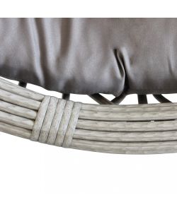 Cosma Poltrona a Dondolo da Giardino Wicker Grigio 195x93x122 cm