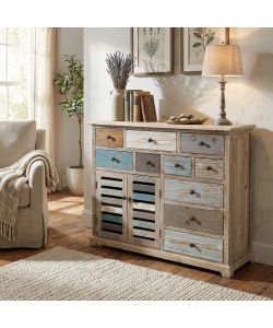 Cosma Mobile Greg in legno multicolor con 10 cassetti e 2 ante