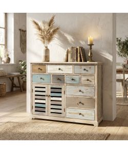 Cosma Mobile Greg in legno multicolor con 10 cassetti e 2 ante