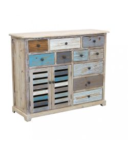 Cosma Mobile Greg in legno multicolor con 10 cassetti e 2 ante