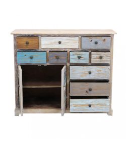 Cosma Mobile Greg in legno multicolor con 10 cassetti e 2 ante
