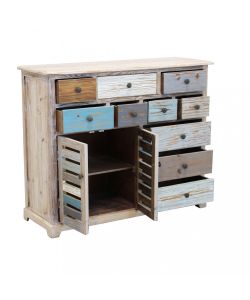 Cosma Mobile Greg in legno multicolor con 10 cassetti e 2 ante