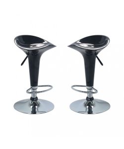 Cosma Sgabello Harlan Nero Regolabile in ABS e Acciaio 38,5x38,5 cm