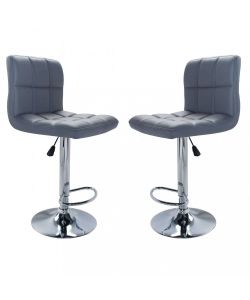 Cosma Sgabello girevole regolabile in ecopelle grigio 51x46x95/115 cm