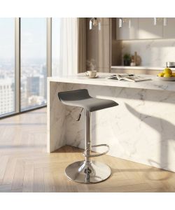 Cosma Sgabello Jake Girevole Regolabile Ecopelle Grigio 39,5x38,5 cm