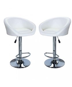 Cosma Sgabello girevole regolabile ecopelle bianco 47,5x52,5x80,5/101,5 cm