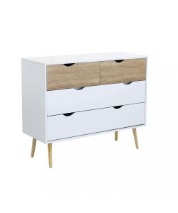 Cosma Cassettiera 4 Cassetti in Legno Bianco 99x39x82 cm - Mobile Terence