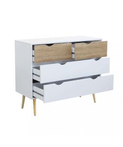 Cosma Cassettiera 4 Cassetti in Legno Bianco 99x39x82 cm - Mobile Terence