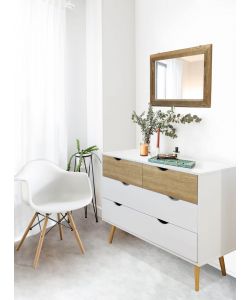 Cosma Cassettiera 4 Cassetti in Legno Bianco 99x39x82 cm - Mobile Terence