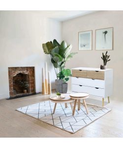 Cosma Cassettiera 4 Cassetti in Legno Bianco 99x39x82 cm - Mobile Terence