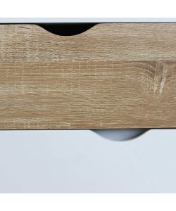 Cosma Mobile Bradley Madia Stile Scandinavo 2 Ante 3 Cassetti Bianco Marrone 147x82 cm