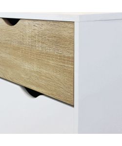 Cosma Mobile Bradley Madia Stile Scandinavo 2 Ante 3 Cassetti Bianco Marrone 147x82 cm