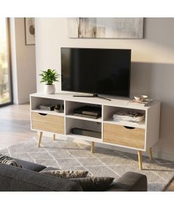 Cosma Mobile Porta TV Brody Legno Bianco 117x39x58 cm Moderno