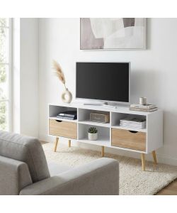 Cosma Mobile Porta TV Brody Legno Bianco 117x39x58 cm Moderno