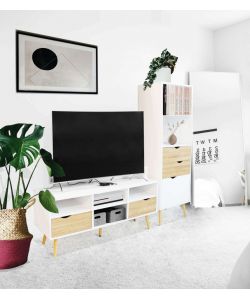 Cosma Mobile Porta TV Brody Legno Bianco 117x39x58 cm Moderno