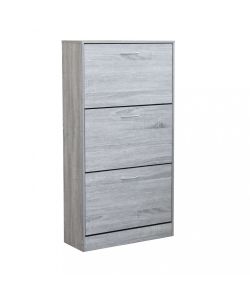 Cosma Scarpiera 3 Ante in Legno Grigio Chiaro 60x24x115 cm Salvaspazio