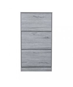 Cosma Scarpiera 3 Ante in Legno Grigio Chiaro 60x24x115 cm Salvaspazio