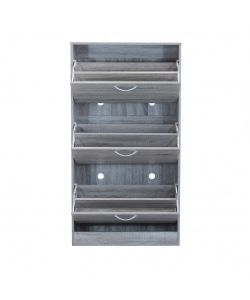Cosma Scarpiera 3 Ante in Legno Grigio Chiaro 60x24x115 cm Salvaspazio