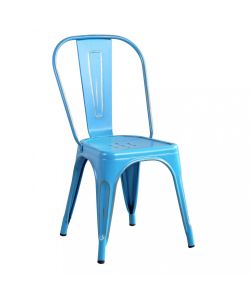 Cosma Sedia Lola Blu Antico in Metallo 35x45x85 cm Senza Braccioli