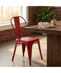 Cosma Sedia Lola Antico Metallo Rosso 35x45x85 cm Senza Braccioli
