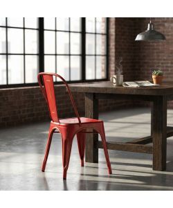 Cosma Sedia Lola Antico Metallo Rosso 35x45x85 cm Senza Braccioli