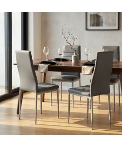Cosma Sedia da Pranzo Ivy Grigia con Struttura in Metallo cm 53 x 46 x 97