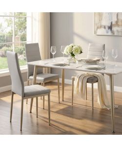 Cosma Sedia Ivy Tortora 53x46x97cm in Ecopelle - Struttura in Metallo