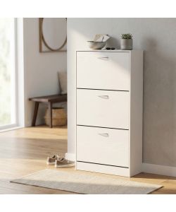 Cosma Scarpiera Vicky Bianco 3 Ante in Legno 60x24x115 cm Salvaspazio