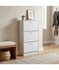 Cosma Scarpiera Vicky Bianco 3 Ante in Legno 60x24x115 cm Salvaspazio
