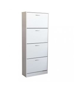 Cosma Scarpiera Salvaspazio 4 Ante Legno Bianca 60x24x150 cm