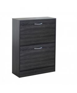Cosma Scarpiera 2 Ante in Legno Grigio Scuro 60x24x80 cm Salvaspazio